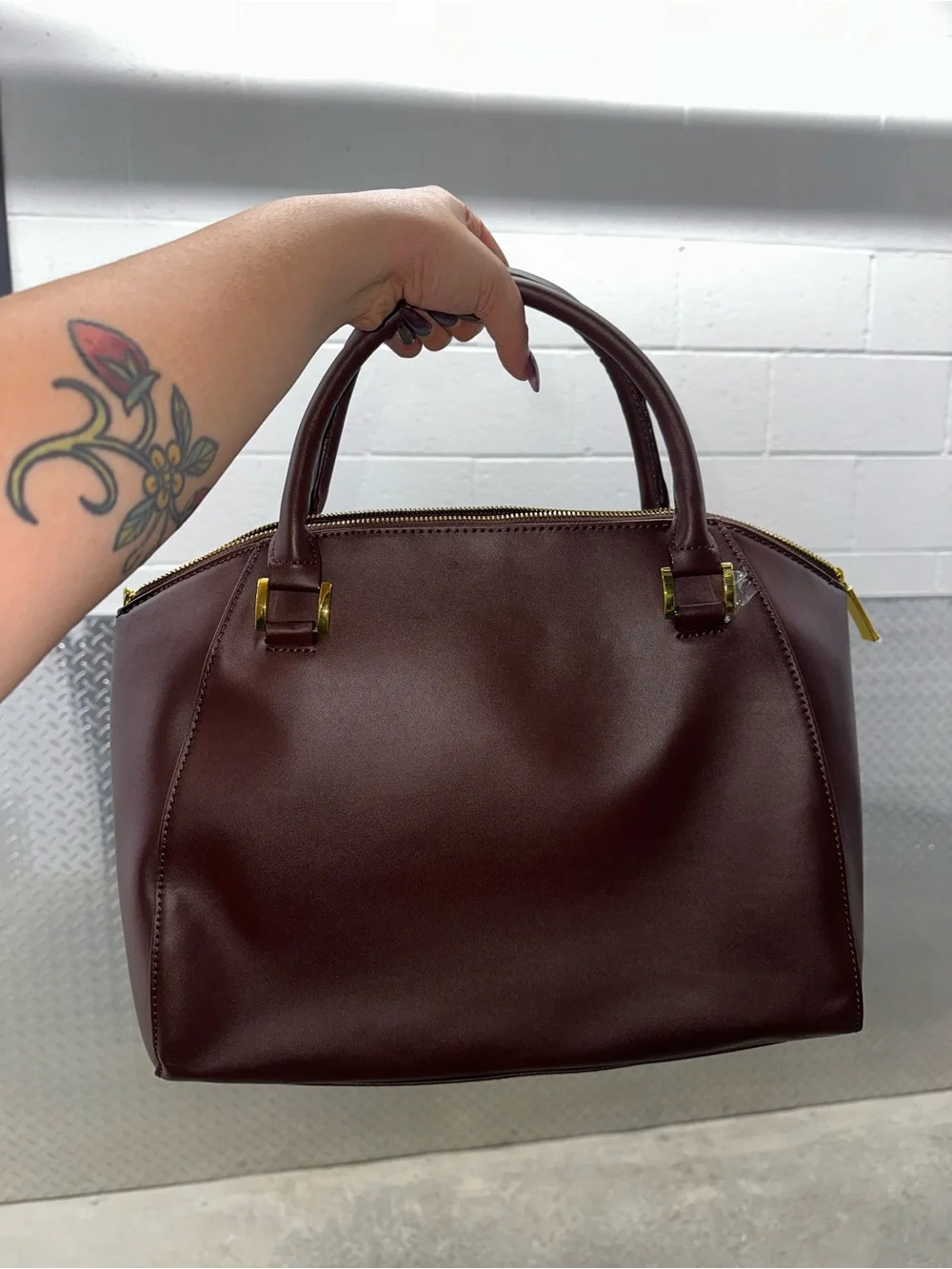 Joy & Iman Satchel and Crossbody Set with Gold Accents